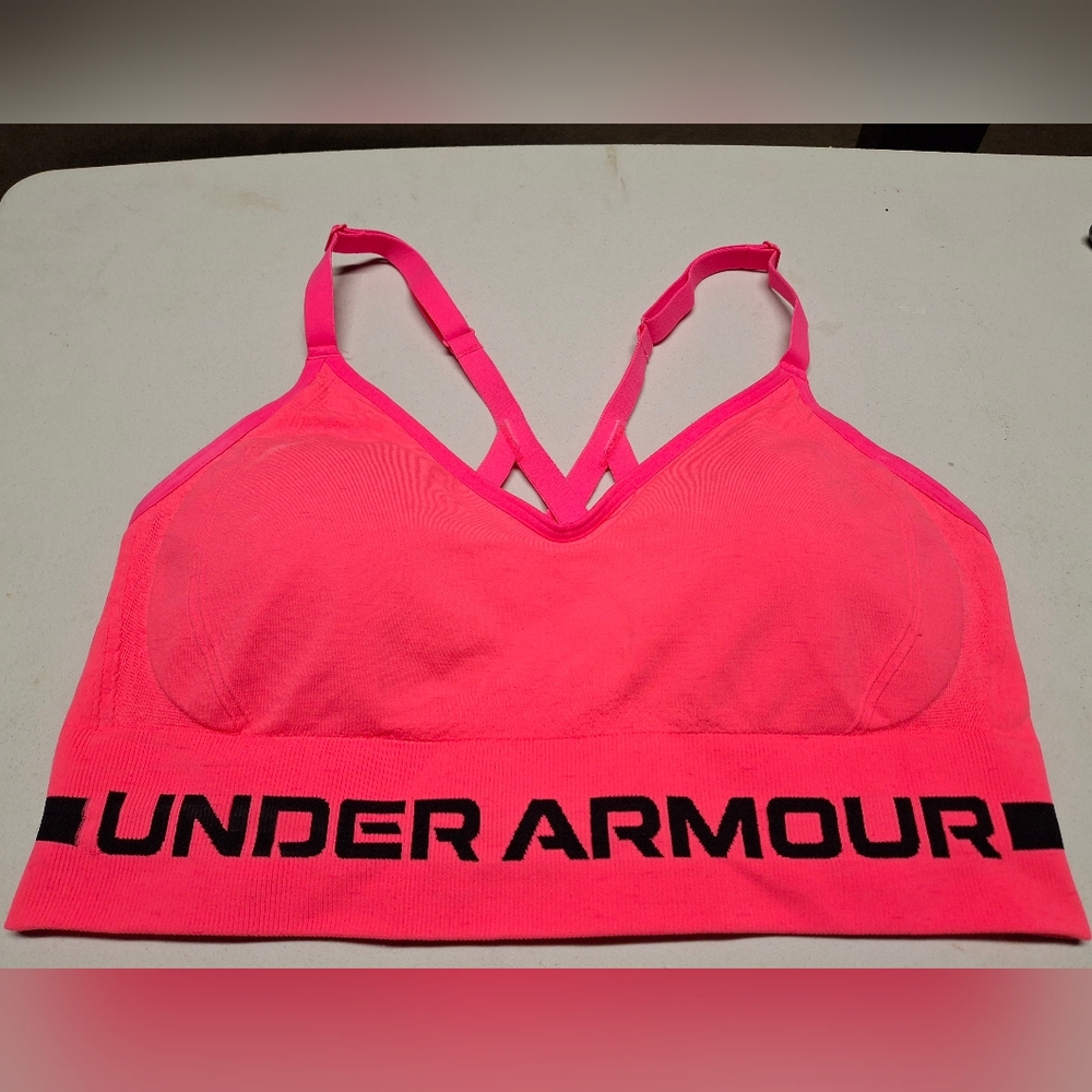 Under Armour Pink Sports Bra with Racerback Design